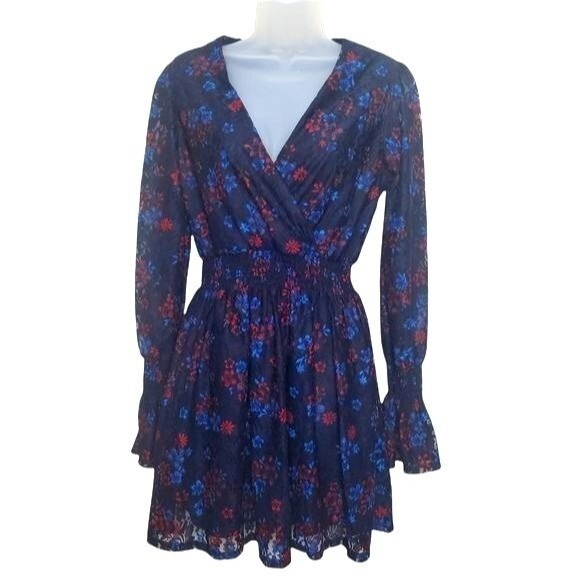 Disney Dresses & Skirts - Disney Princess Women Romantic Cottage Fairy Mulan Dress S Navy Floral Lace